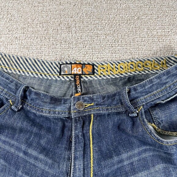 Akademiks Baggy Wide Leg Blue Hip-Hop Jeans Men’s Size 40 x 33 - Picture 3 of 7